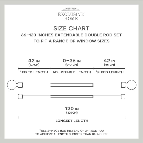 Exclusive Home Curtains Topper/Topper Double Curtain Rod