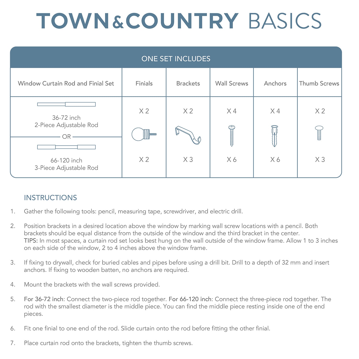 Town And Country Modern Sphere 1 Adjustable Curtain Rod