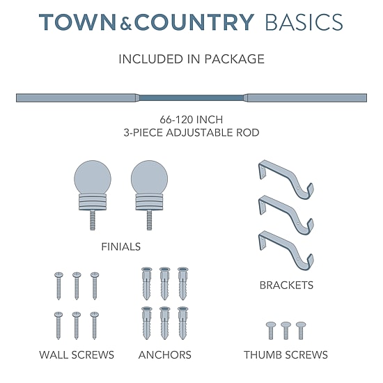 Town And Country Modern Sphere 1 IN Adjustable Curtain Rod