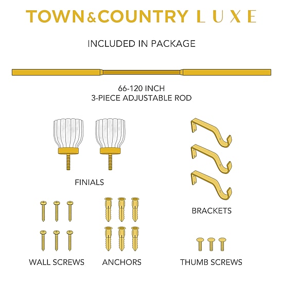 Town And Country Marbled Flute 1 IN Adjustable Curtain Rod