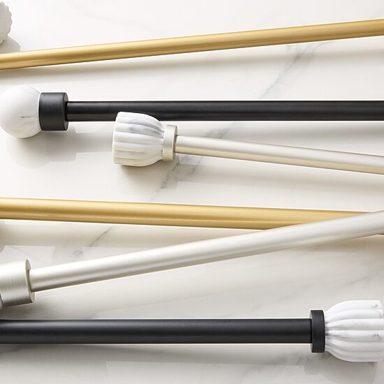 Town And Country Marbled Flute 1 IN Adjustable Curtain Rod