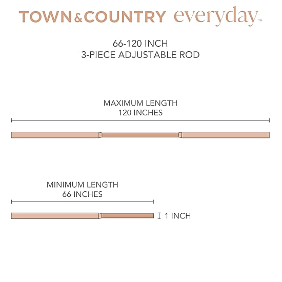 Town And Country Smooth Edge Cylinder 1 IN Adjustable Curtain Rod