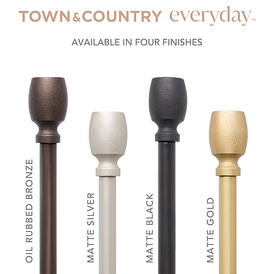 Town And Country Smooth Edge Cylinder 1 IN Adjustable Curtain Rod