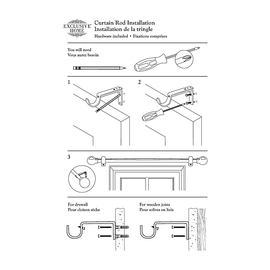 Exclusive Home Curtains Crystal Ball 1 IN Adjustable Curtain Rod