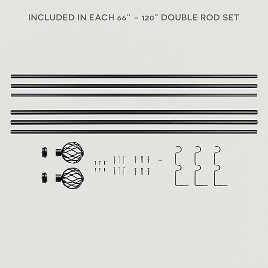 Exclusive Home Curtains Ogee/Topper Double Double Curtain Rod