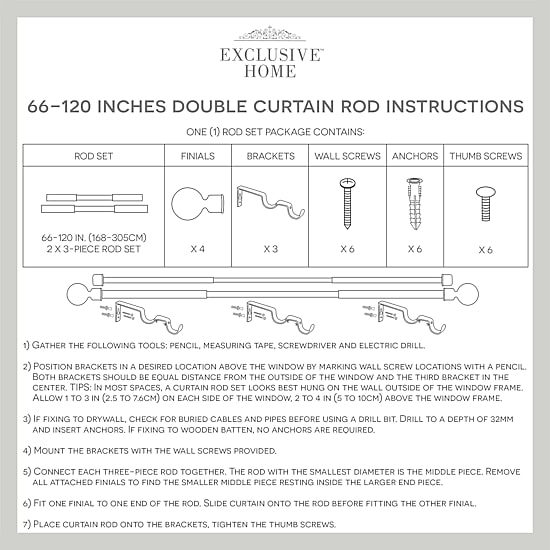 Exclusive Home Curtains Napoleon/Topper Double Curtain Rod