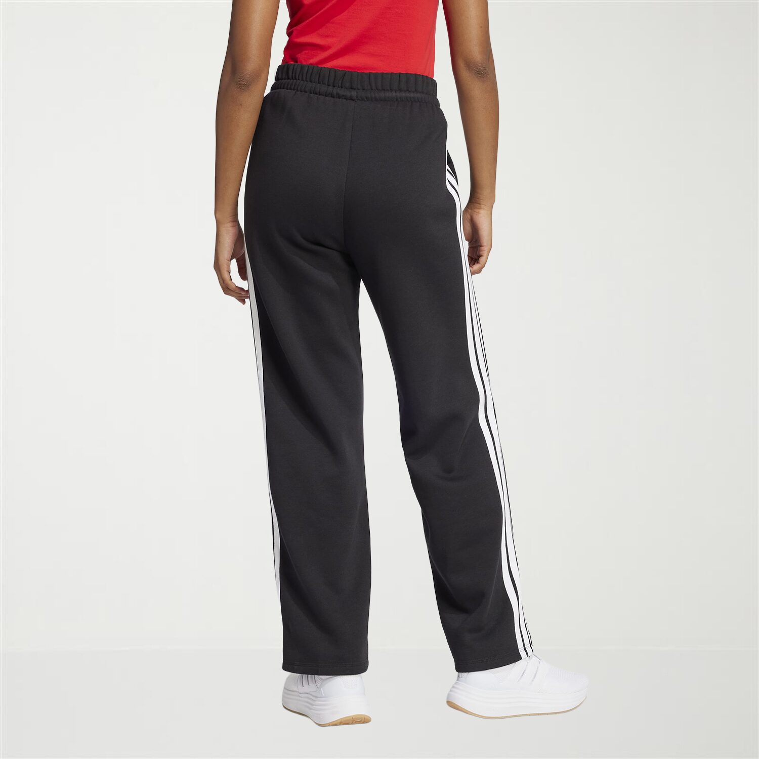 adidas Womens Wide Leg Mid Rise Regular Fit Fleece Sweatpant