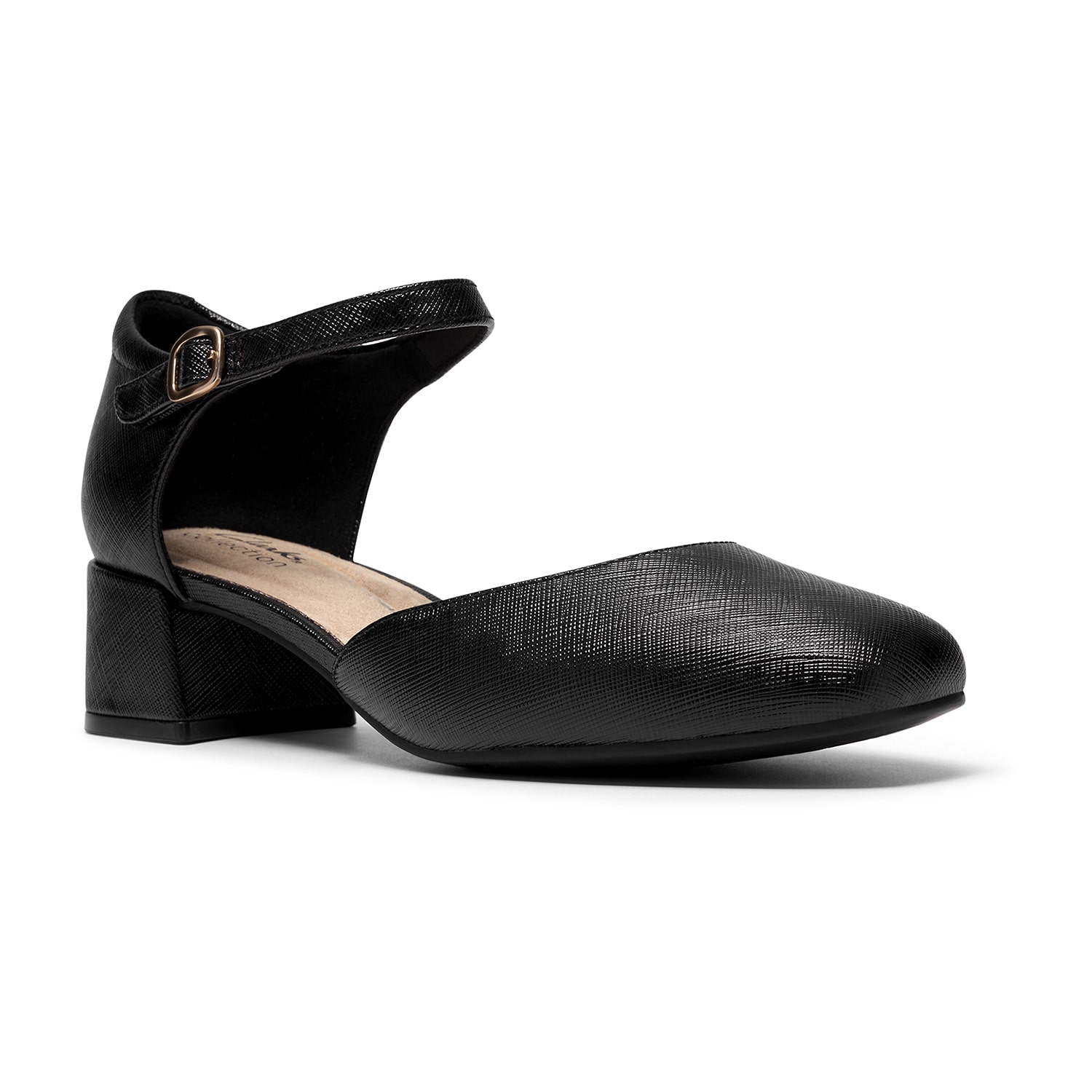 Clarks Iridessa Pearl Womens Almond Closed Toe Block Heel Pumps