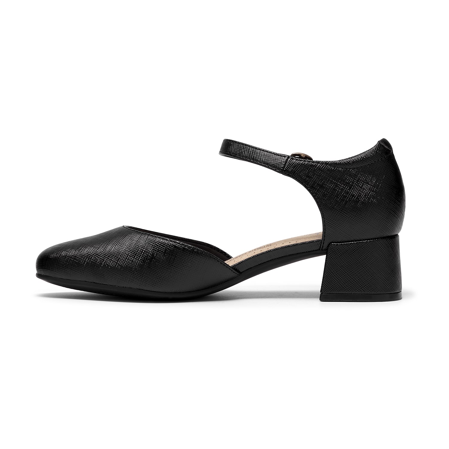 Clarks Iridessa Pearl Womens Almond Closed Toe Block Heel Pumps