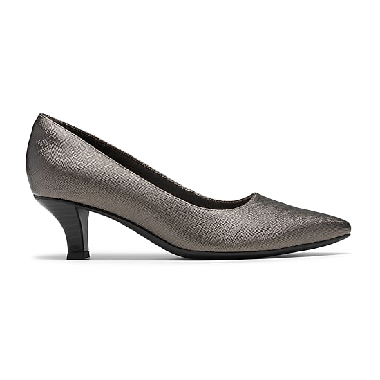 Clarks Kepley Womens Pointed Closed Toe Stacked Heel Pumps