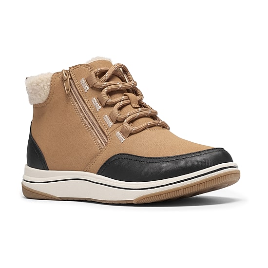 Clarks Womens Breeze Moss Flat Heel Lace Up Boots