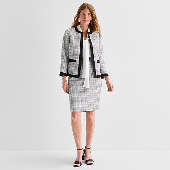 Black Label by Evan-Picone Tweed Womens Suit Skirt