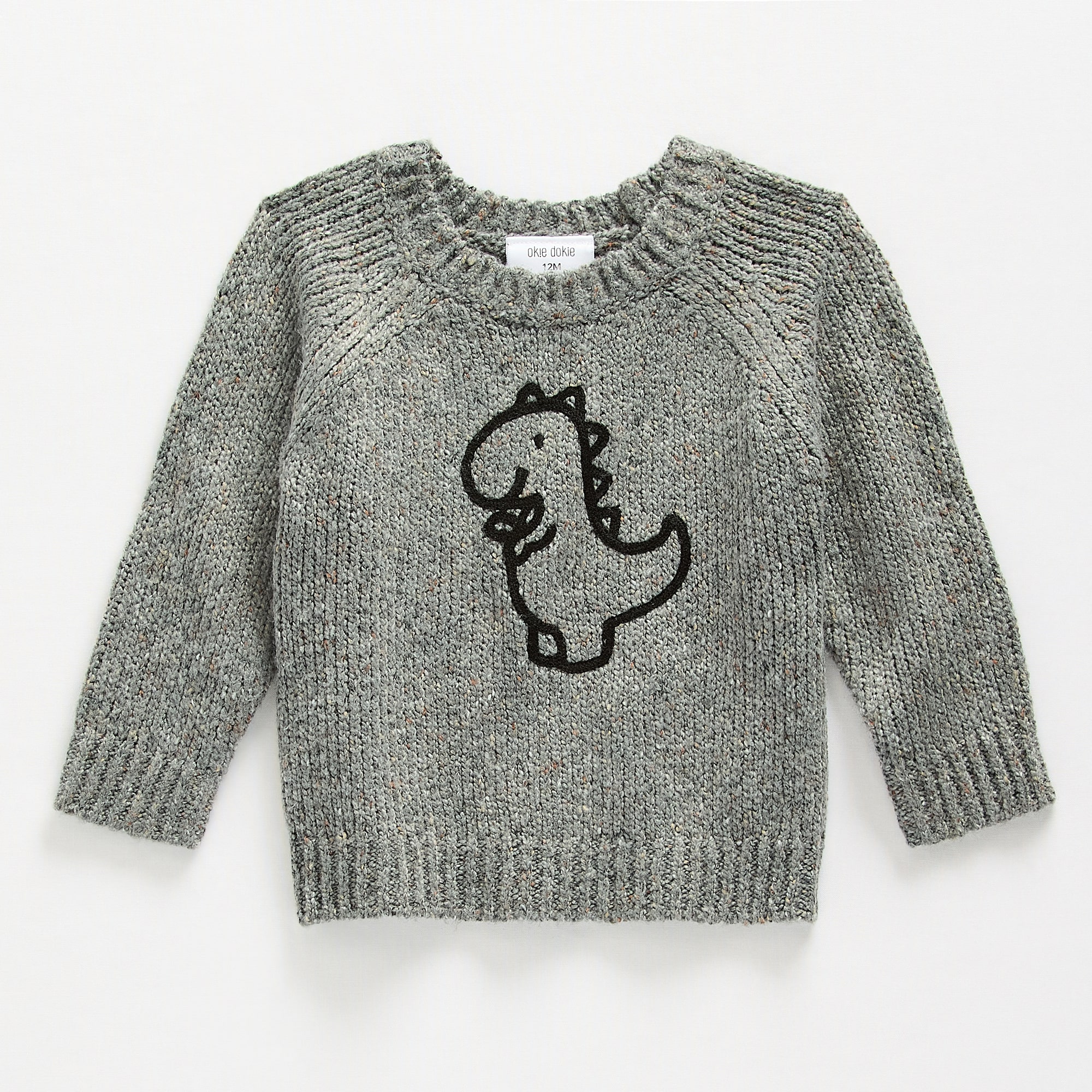 Okie Dokie Baby Boys Round Neck Long Sleeve Pullover Sweater