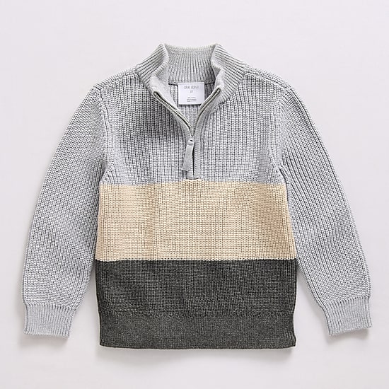 Okie Dokie Toddler & Little Boys Round Neck Long Sleeve Quarter-Zip Pullover Sweater