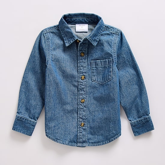 Okie Dokie Toddler & Little Boys Long Sleeve Cuffed Regular Fit Button-Down Shirt