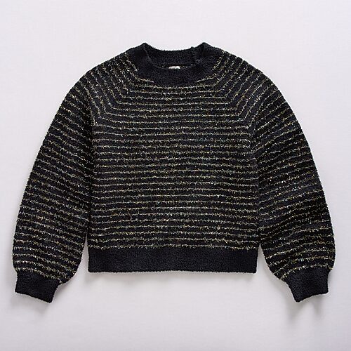 Thereabouts Little & Big Kid Girls Round Neck Long Sleeve Pullover Sweater In Black
