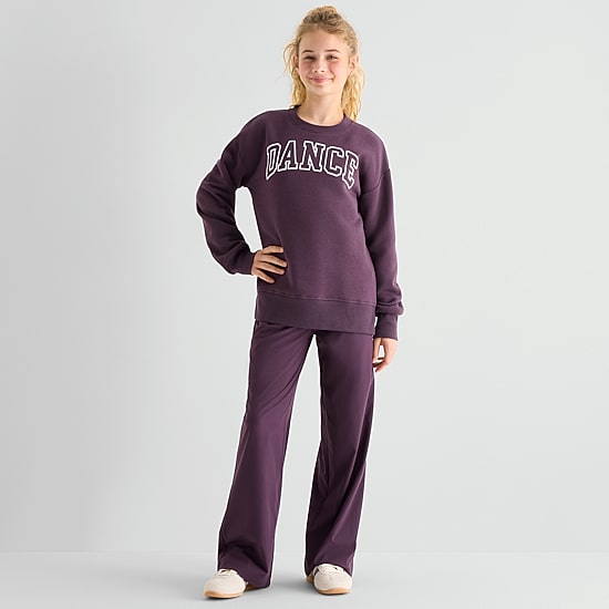 Xersion Little & Big Kid Girls Mock Neck Fleece Long Sleeve Sweatshirt