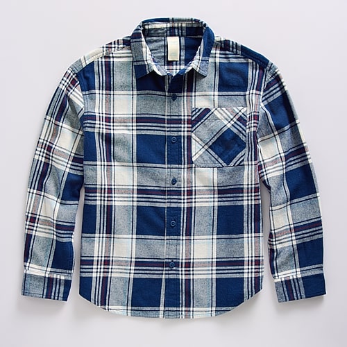Thereabouts Little & Big Kid Boys Long Sleeve Regular Fit Flannel Shirt In Blue