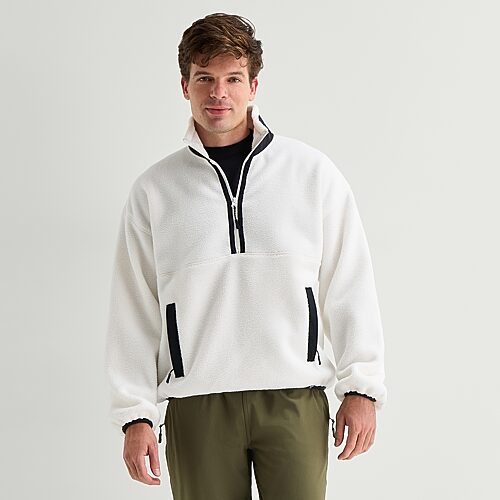 Xersion Mens Mock Neck Long Sleeve Active Quarter-zip Pullover In White