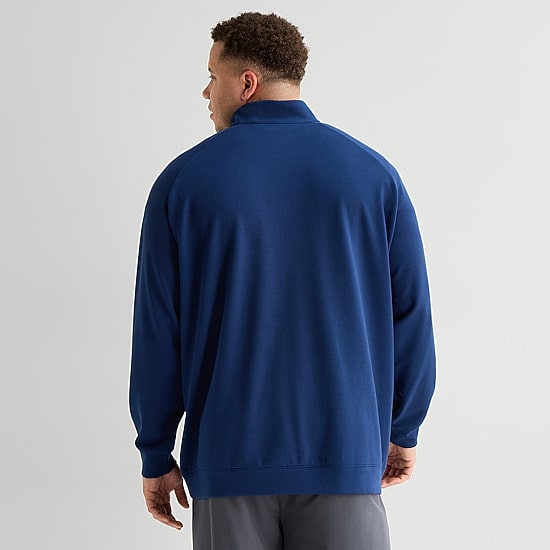 Xersion Mens Mock Neck Long Sleeve Active Big Quarter-Zip Pullover