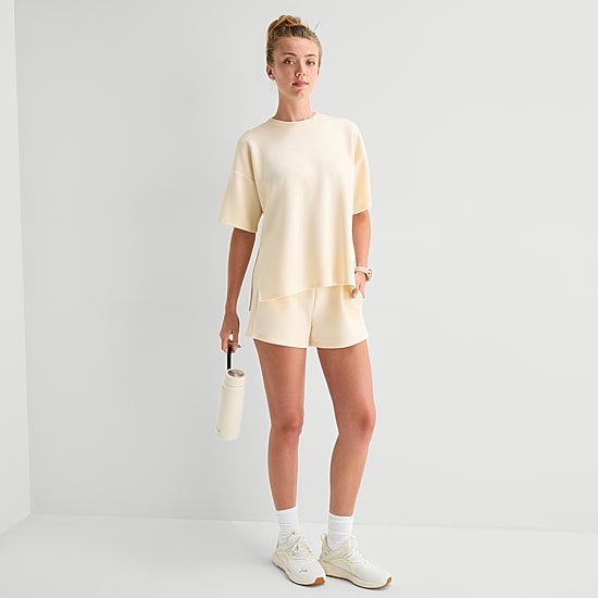 Xersion Scubaluxe Womens Crew Neck Short Sleeve Active T-Shirt