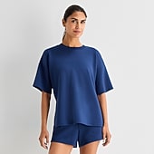 Xersion Scubaluxe Womens Crew Neck Short Sleeve Active T-Shirt