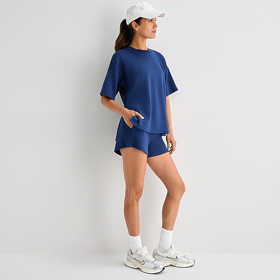 Xersion Scubaluxe Womens Crew Neck Short Sleeve Active T-Shirt