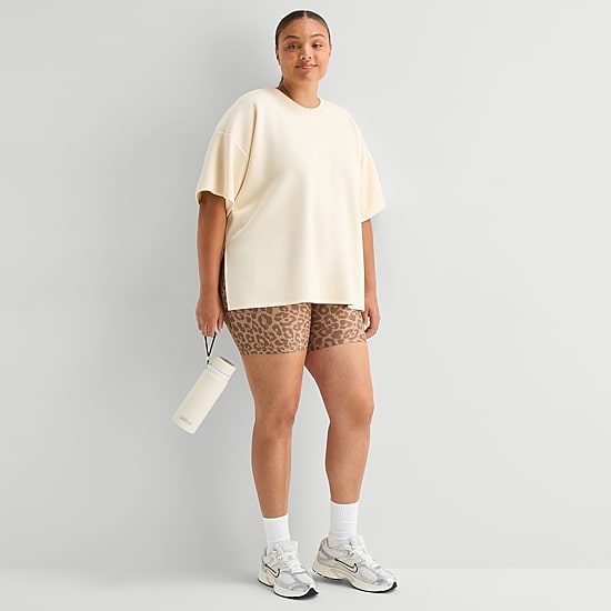 Xersion Scubaluxe Womens Crew Neck Short Sleeve Active Plus T-Shirt