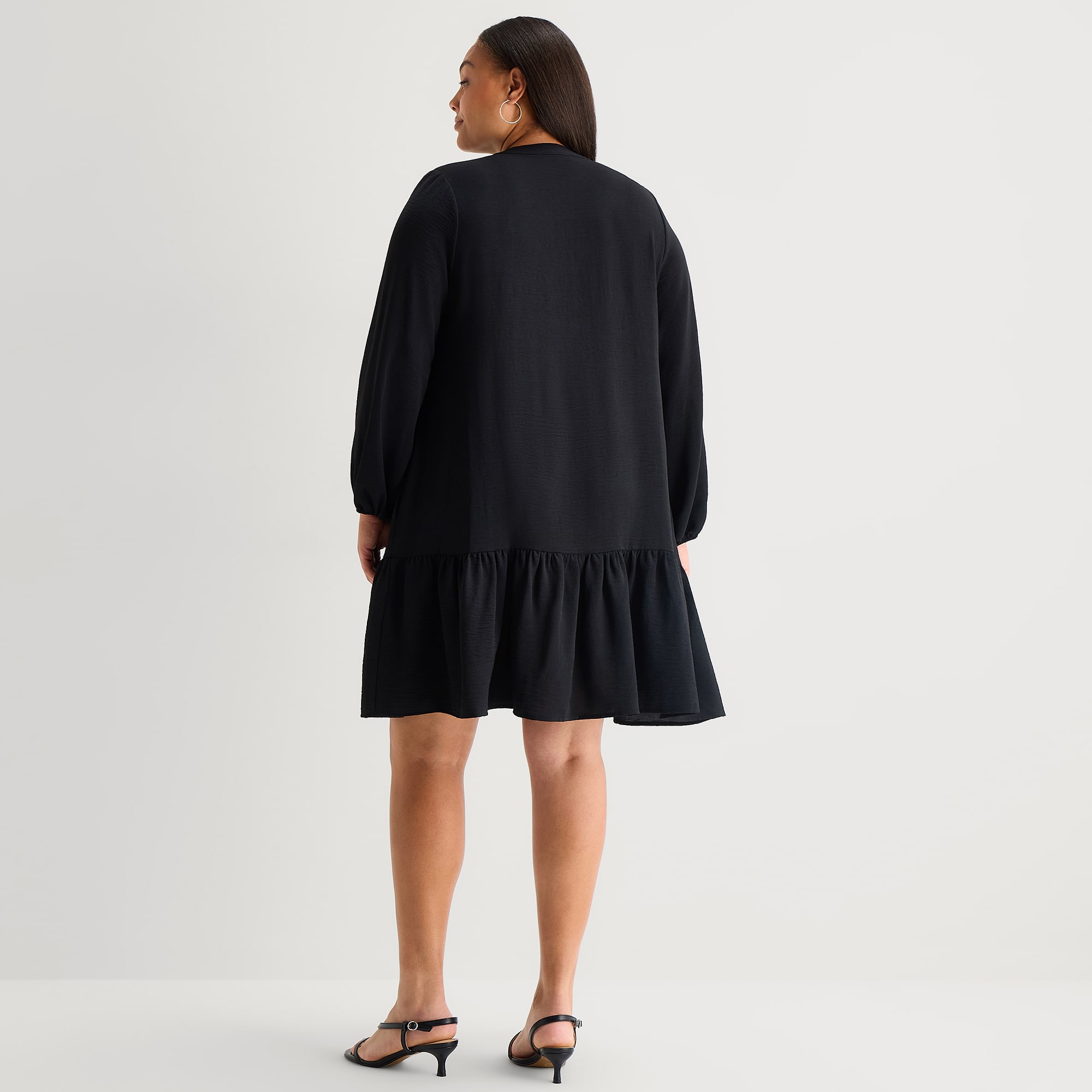 Be by CHETTA B Womens Plus 3/4 Sleeve Shirt Dress