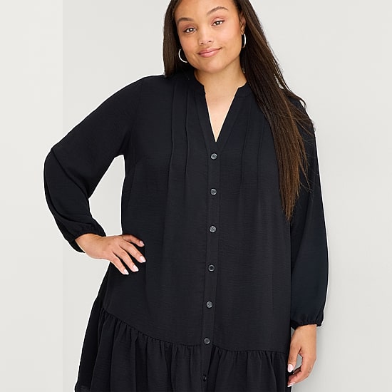Be by CHETTA B Womens Plus 3/4 Sleeve Shirt Dress