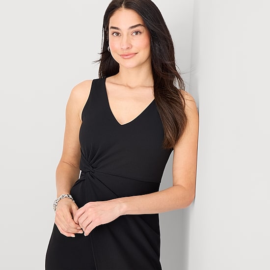 Marc New York Womens V Neck Sleeveless Sheath Dress