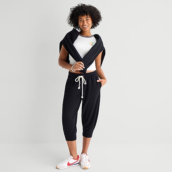 Arizona Womens Juniors Cuffed Capri Pant