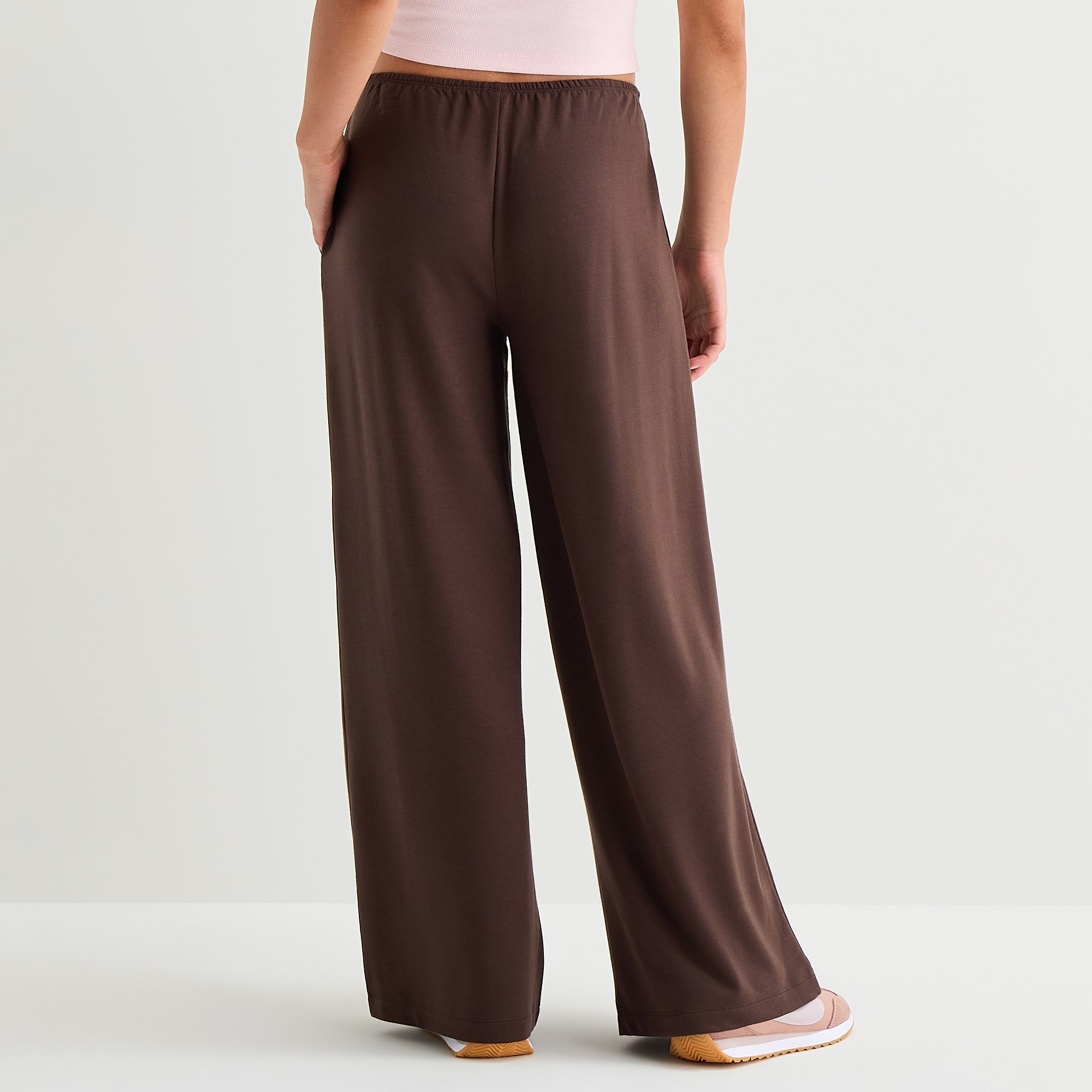 Arizona Womens Juniors Wide Leg Mid Rise Lounge Pant