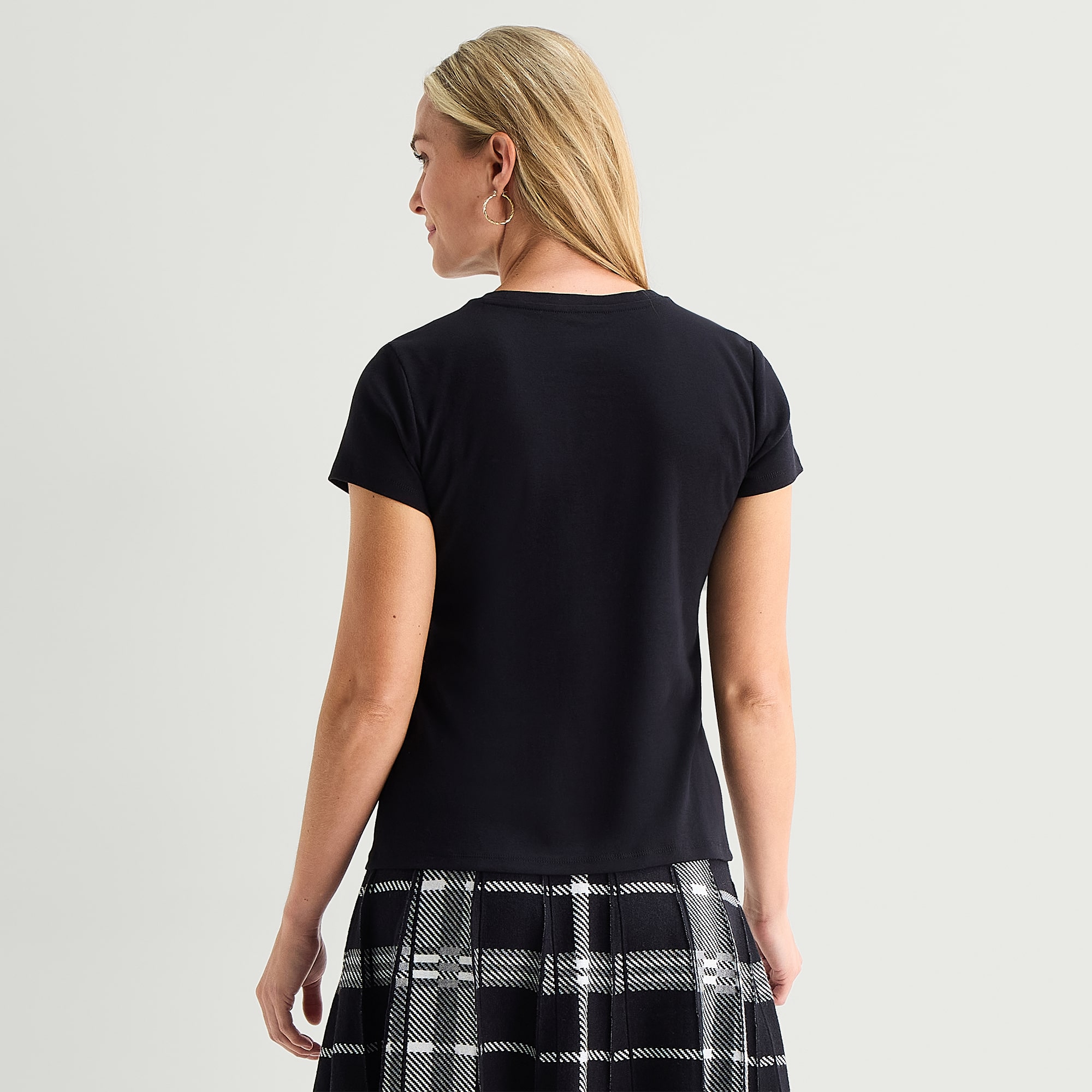Liz Claiborne Womens Crew Neck Short Sleeve T-Shirt