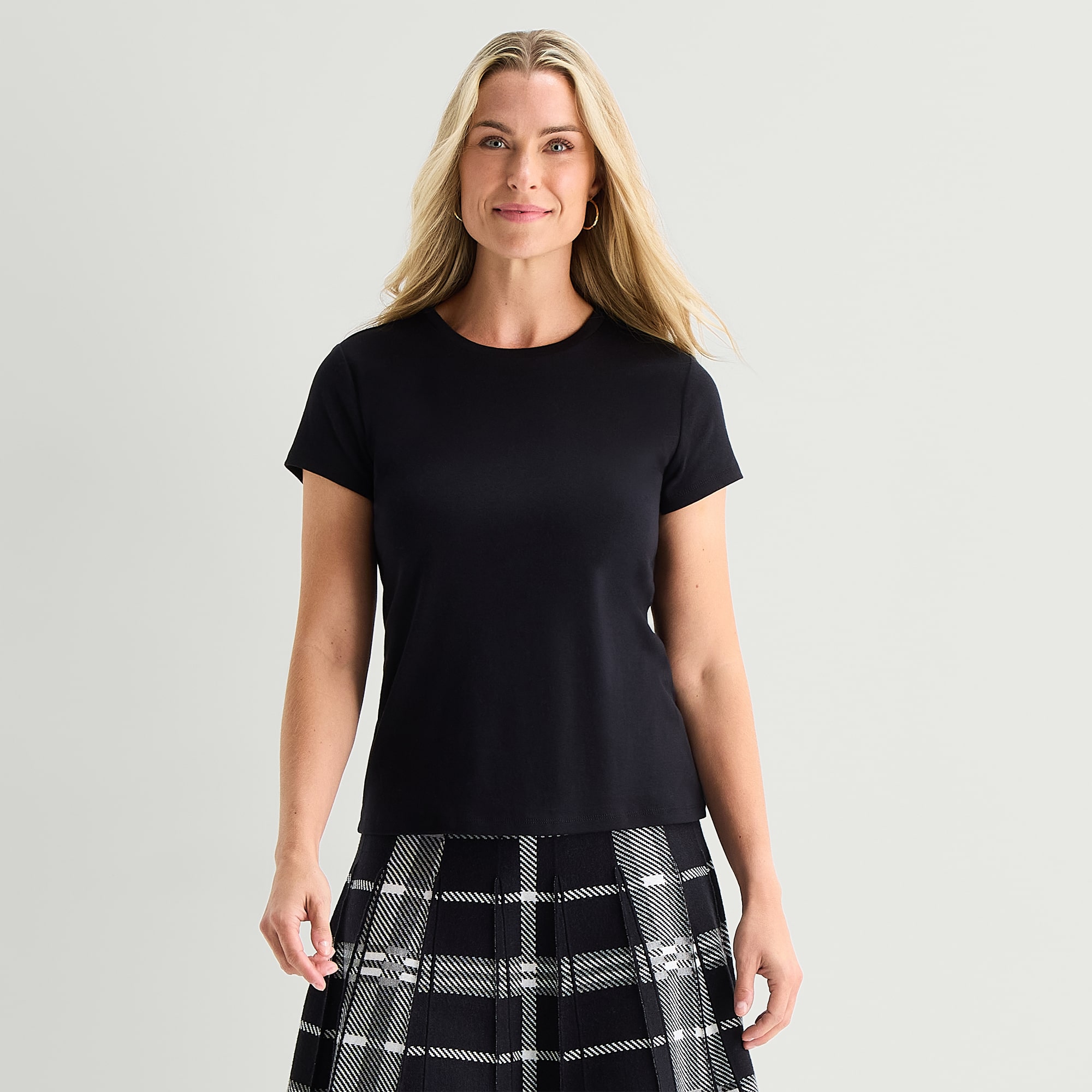 Liz Claiborne Womens Crew Neck Short Sleeve T-Shirt