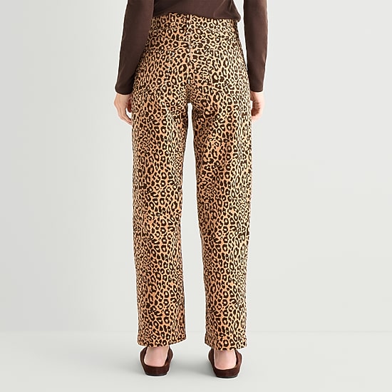 St. John's Bay Womens Mid Rise Wide Leg Corduroy Pant
