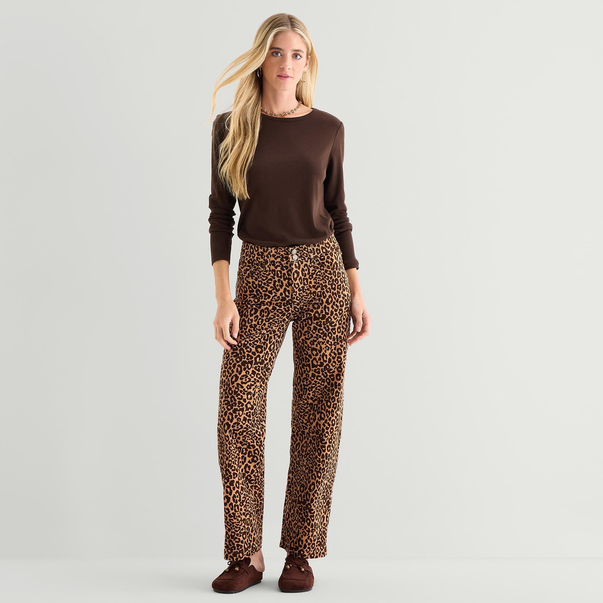 St. John's Bay Womens Mid Rise Wide Leg Corduroy Pant