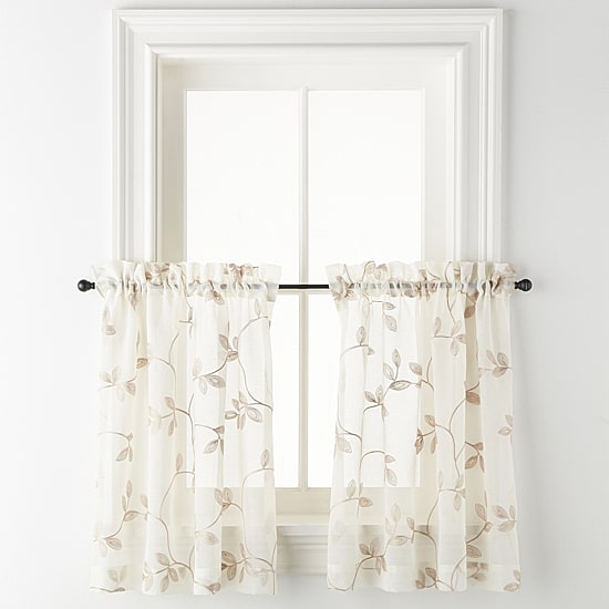 Regal Home Meadow Embroidered 2-pc. Rod Pocket Window Tier