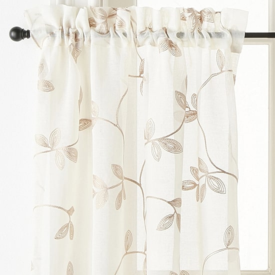 Regal Home Meadow Embroidered 2-pc. Rod Pocket Window Tier