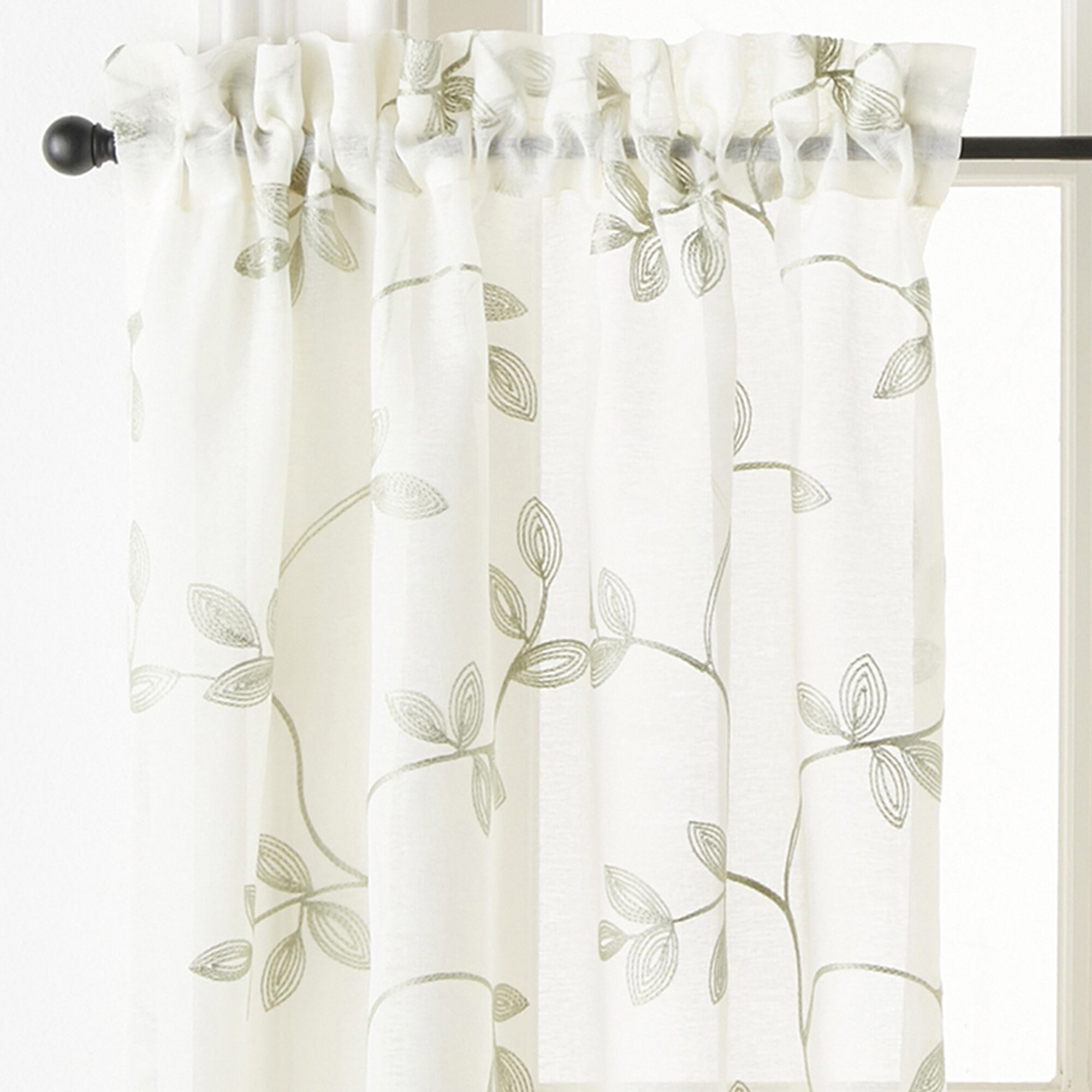 Regal Home Meadow Embroidered 2-pc. Rod Pocket Window Tier