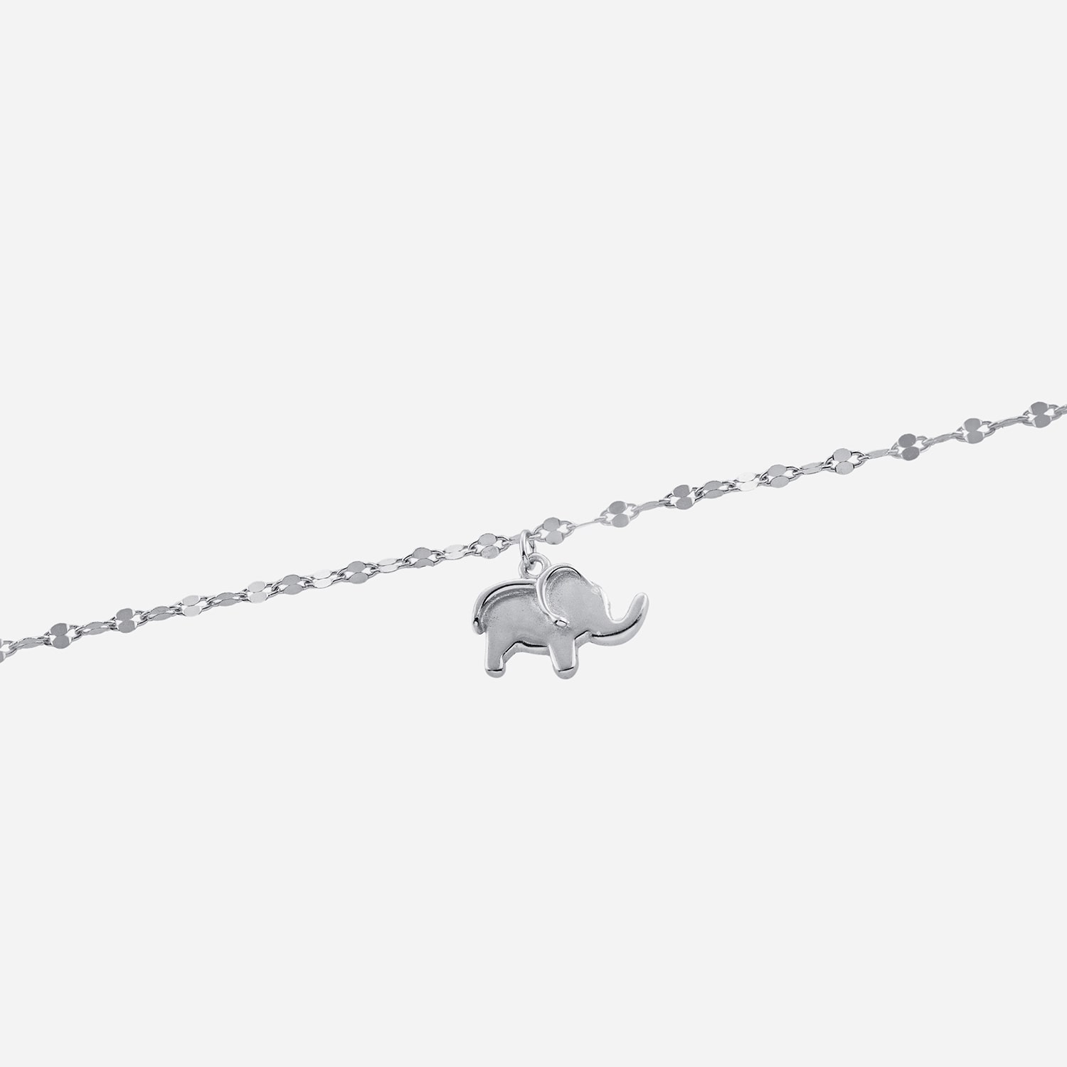 Silver Treasures Elephant Womens Sterling Silver Semisolid Ankle Bracelet