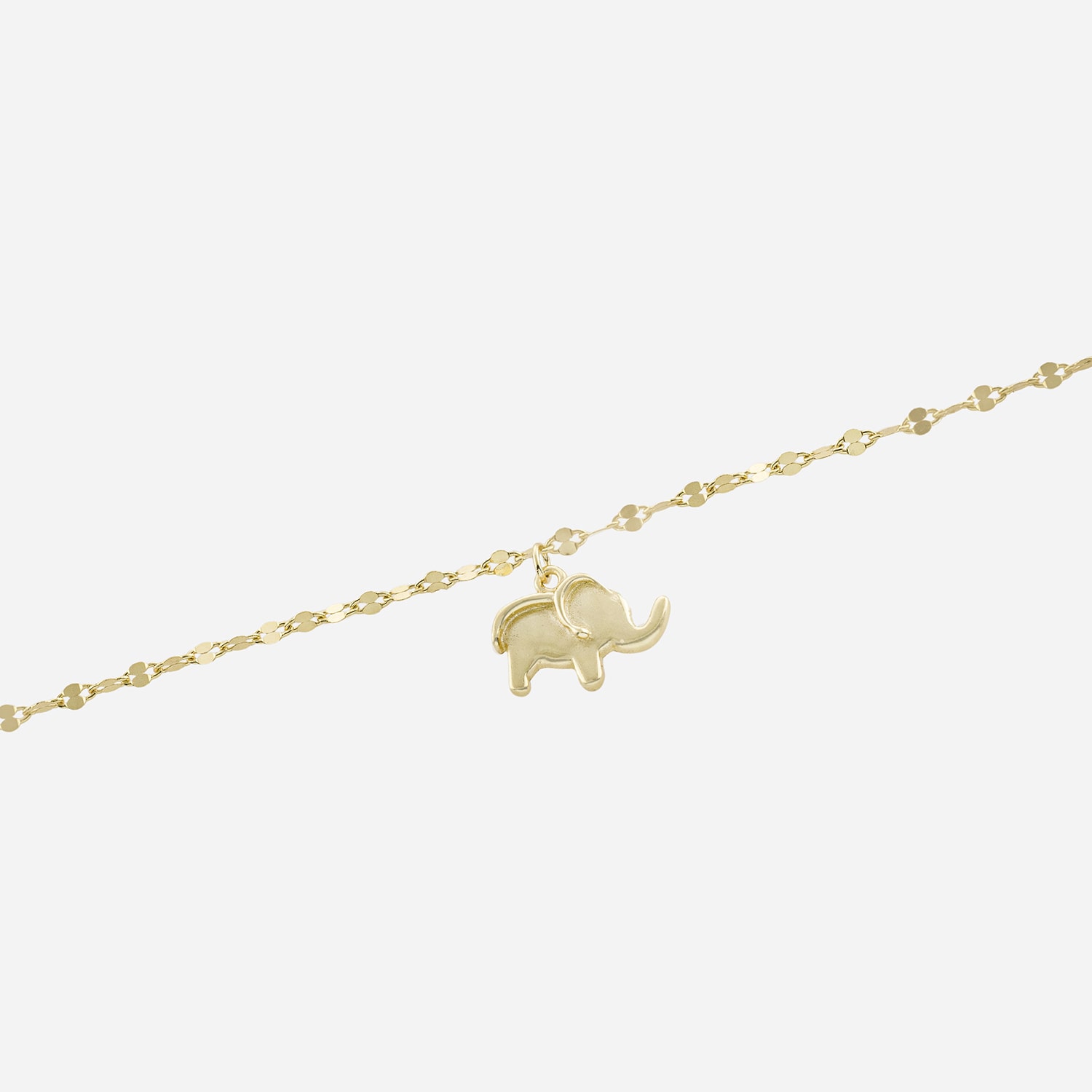Silver Treasures Elephant Womens 14K Gold Over Silver Semisolid Ankle Bracelet