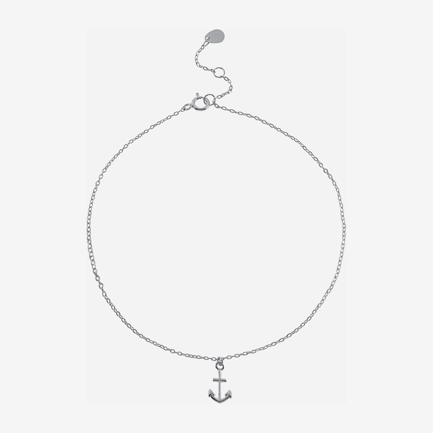 Silver Treasures Womens Sterling Silver 9 Inch Semisolid Cable Anchor Ankle Bracelet