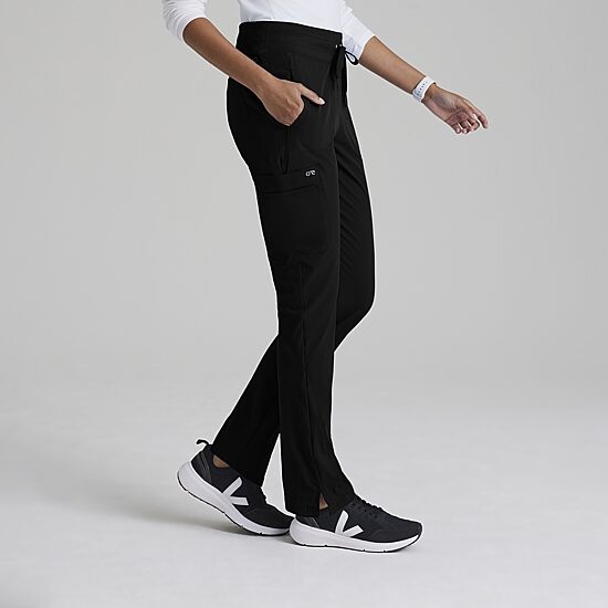 Barco One Bop597 Uplift 5-Pocket Mid-Rise Tapered Leg Womens Moisture Wicking Scrub Pant