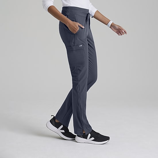 Barco One Bop597 Uplift 5-Pocket Mid-Rise Tapered Leg Womens Plus Tall Moisture Wicking Scrub Pant