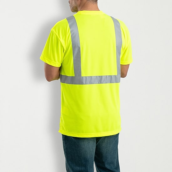Berne Hi Vis Class 2 Performance Big and Tall Mens High Visibility Short Sleeve Safety Shirt