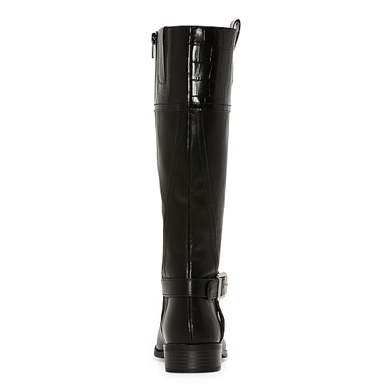 St. John's Bay Womens Roslyn Wide Calf Stacked Heel Riding Boots