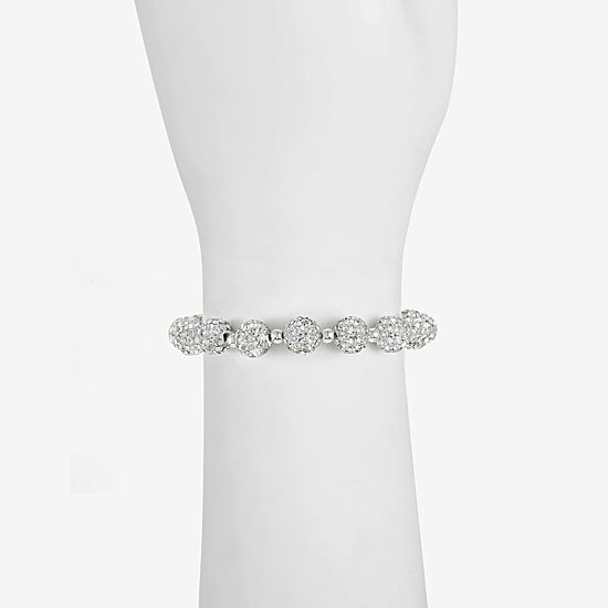 Monet Jewelry Womens Glass Round Stretch Bracelet