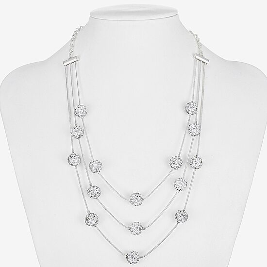 Monet Jewelry Layered Womens Glass 18 Inch Strand Necklace