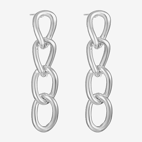 Liz Claiborne Linear Womens Glass Drop Earrings